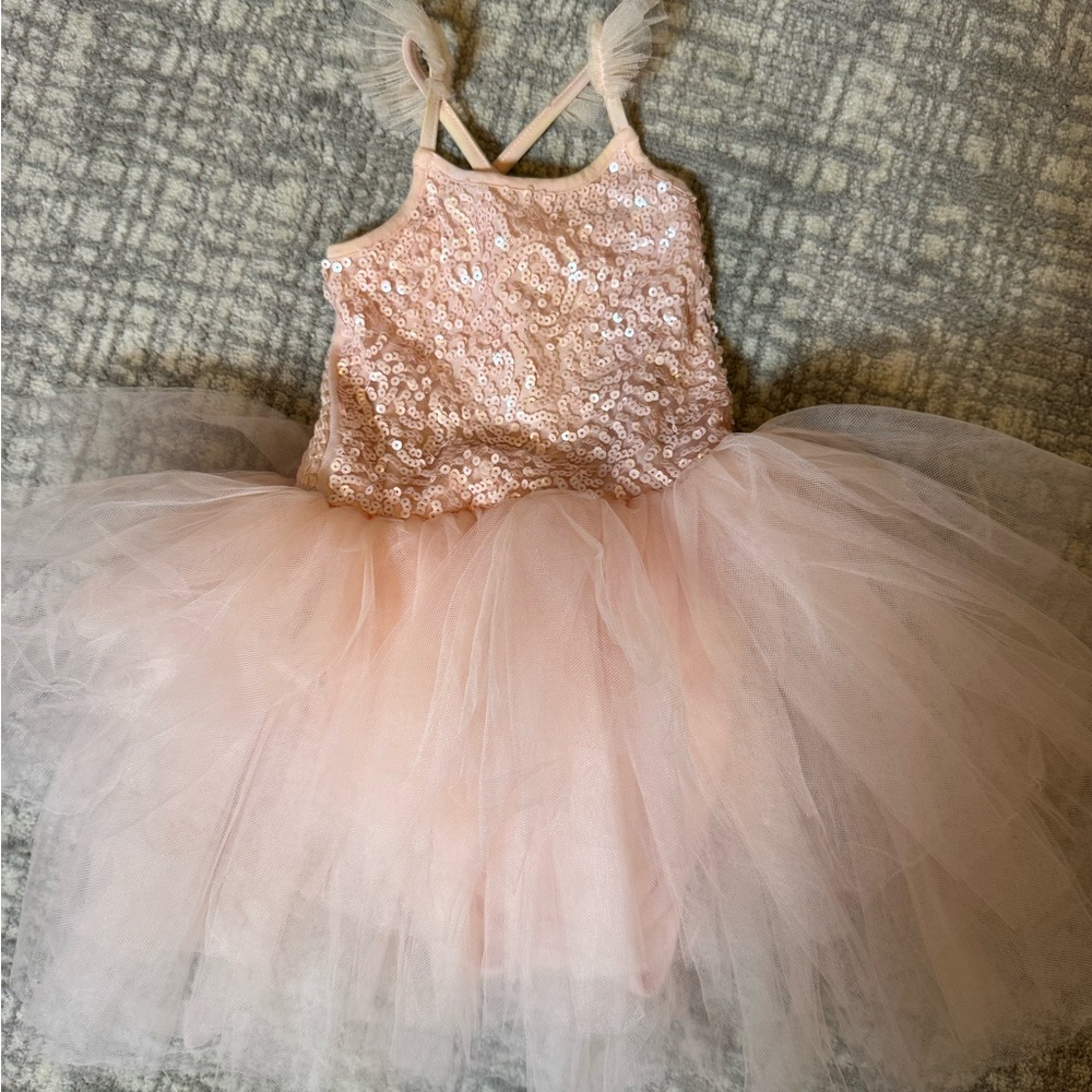 Charming Sequin Blush Dress for Kids